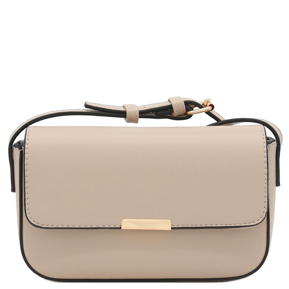 Mini Classic Rectangular Flap Purse Underarm Shoulder Bag Light Taupe