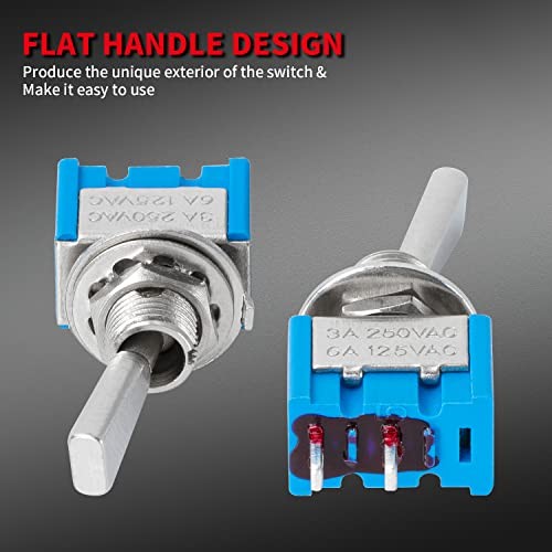 Mini Toggle Switch SPST Miniature Small Flat Toggle Switch ON/Off 2 MTS-101-F1