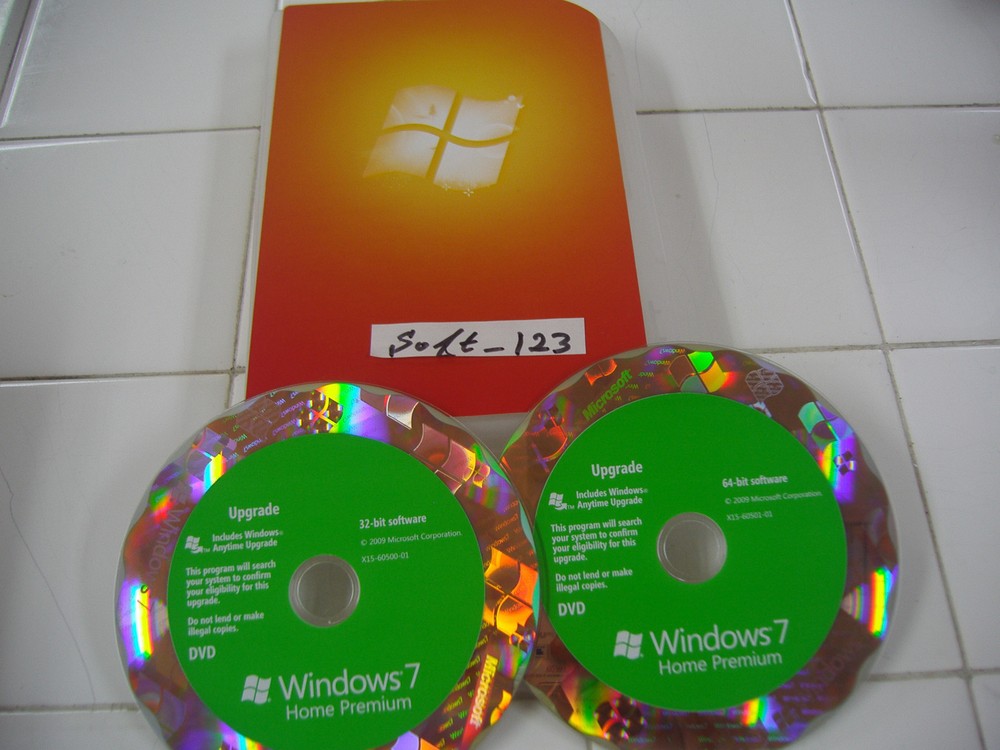 Microsoft Windows 7 Home Premium Upgrade 32 Bit and 64 Bit DVDs MS WIN