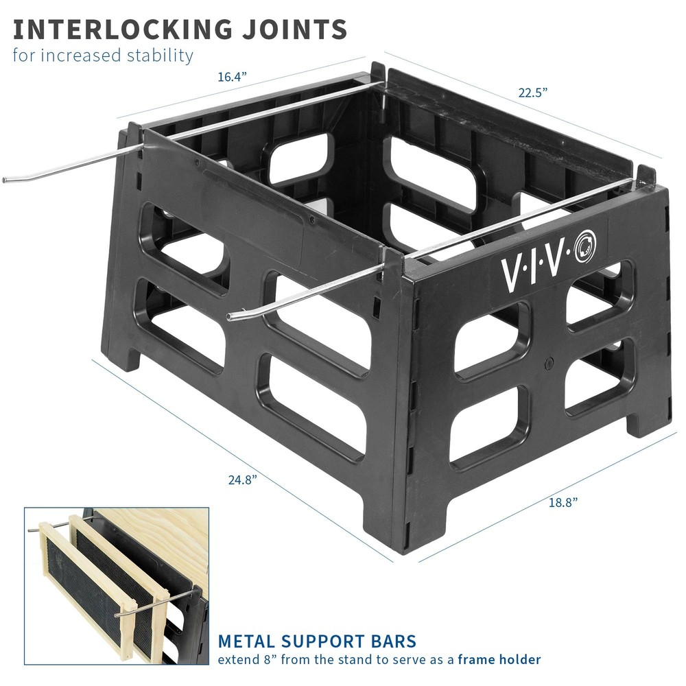 VIVO Black Plastic Bee Hive Stand | Beekeeping Hive Support Tool