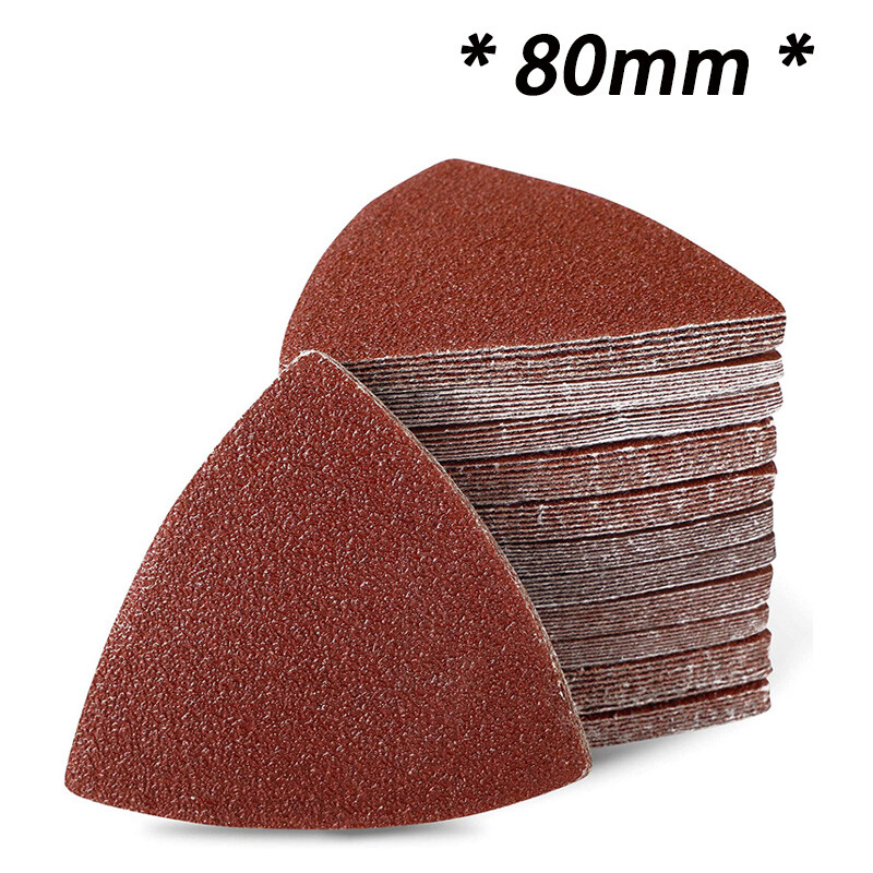 80*80*80mm Hook and Loop Delta Sanding Sheets Triangular Detail Sandpaper Pads