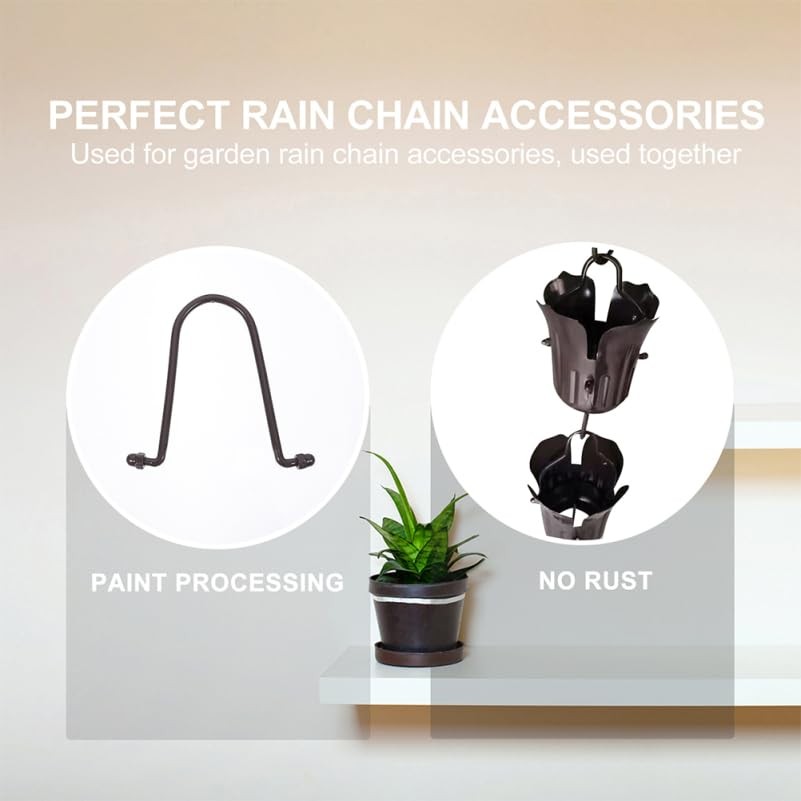 4Pcs Sturdy Rain Chain Hangers Durable Downspout Hooks Gutter Clips for