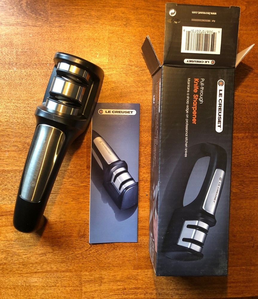 Pull-Through LE CREUSET Knife Sharpener for Professional Kitchen Knives NWT