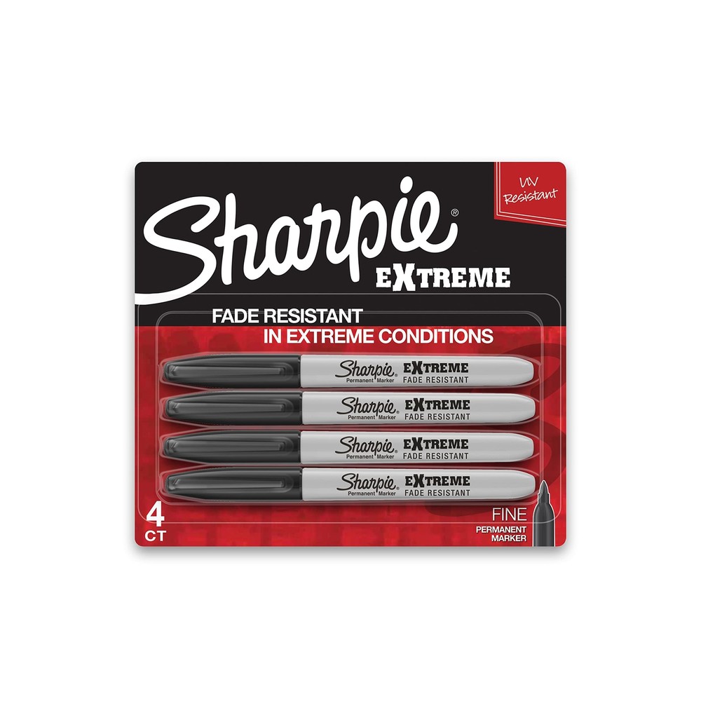 Sharpie Extreme Permanent Markers, Black, 4-Count