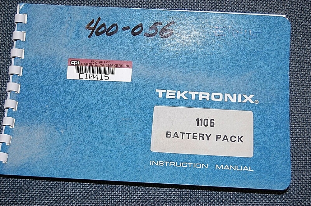 Tektronix 1106 Battery Pack Instruction Manual