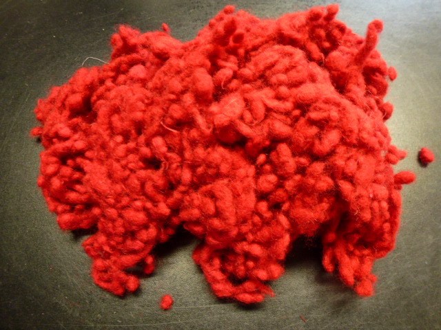 Wool Dyed Fibers Slugz One Ounce Ruby Red