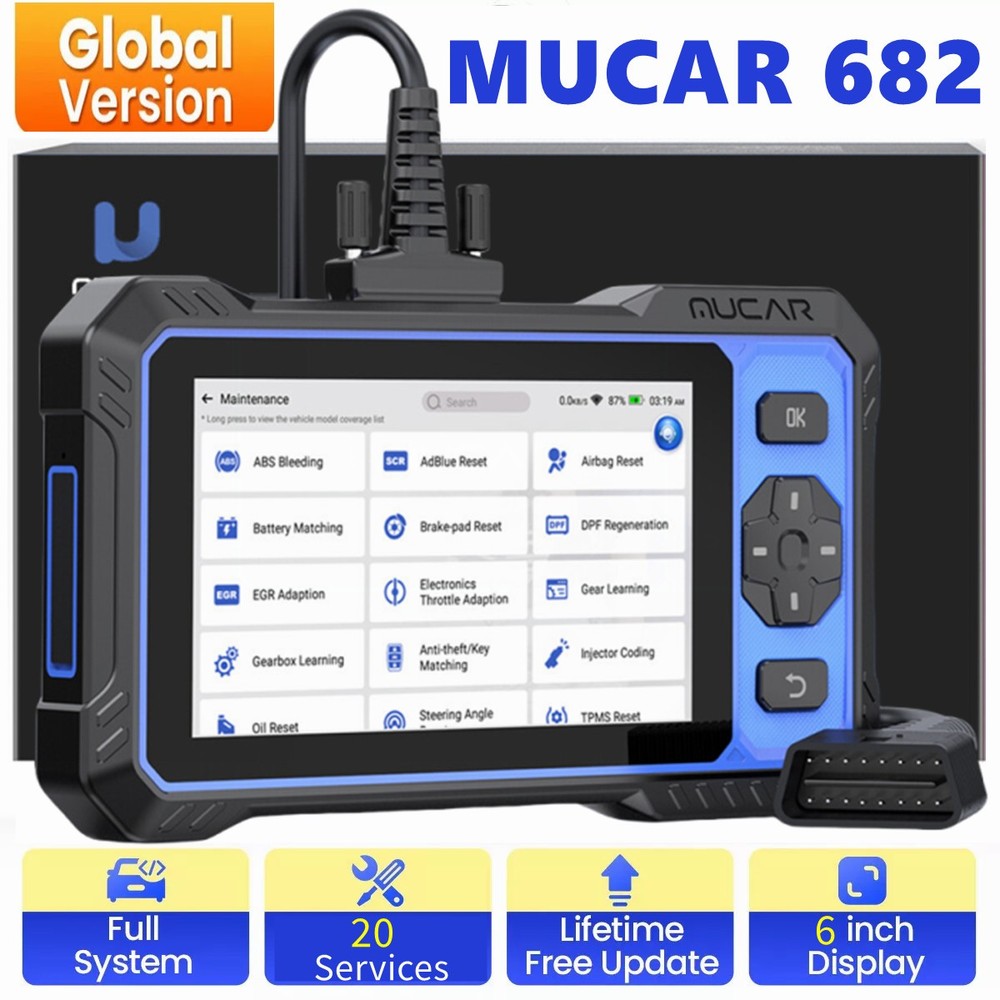 🔥MUCAR 682 Professional Bidirectional Control FULL SYSTEM Auto AI OBD2 Scanner