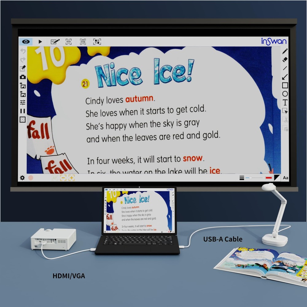 INS‑2 4K USB Document Camera – 13MP, Dual Auto‑Focus, LED Light and Microphon...