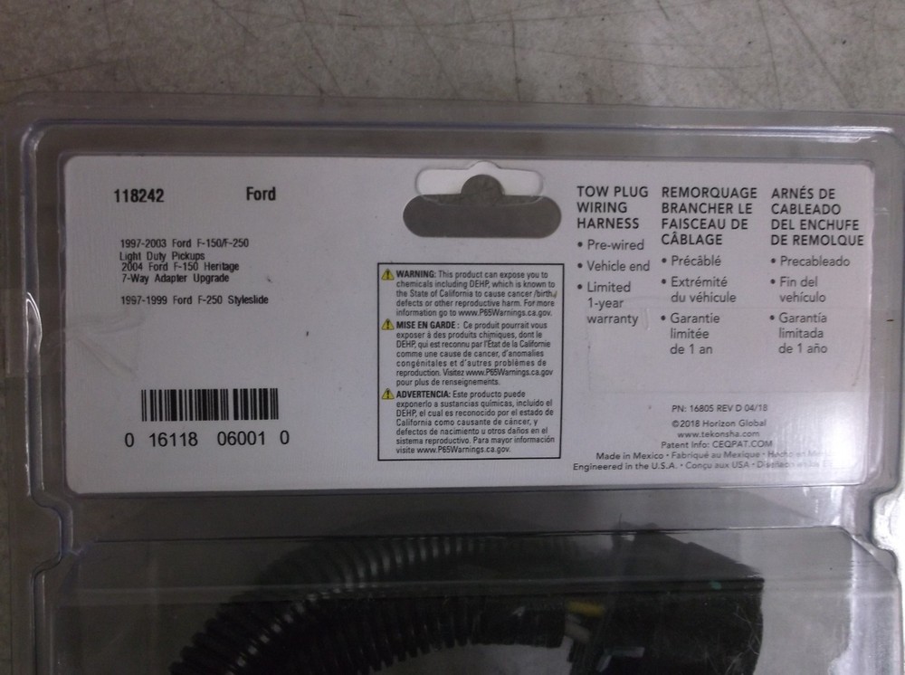 Tekonsha Tow Plug Wiring Harness