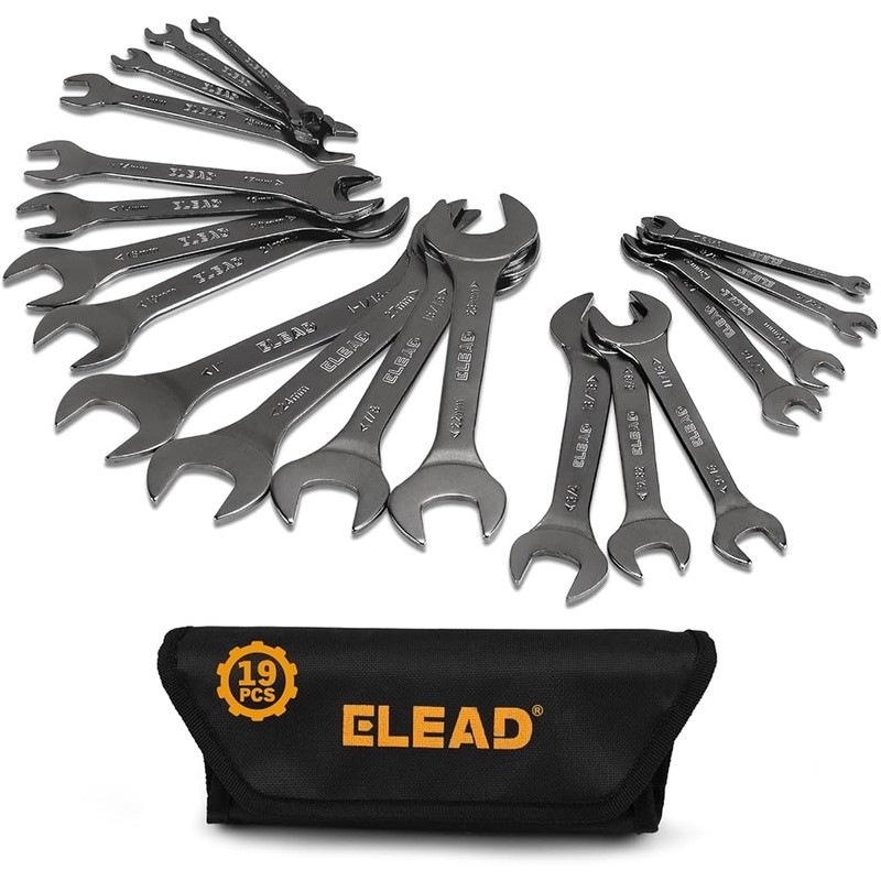 19-PC Precision Wrench Set SAE Metric Double-Sided Chrome Vanadium Tools New