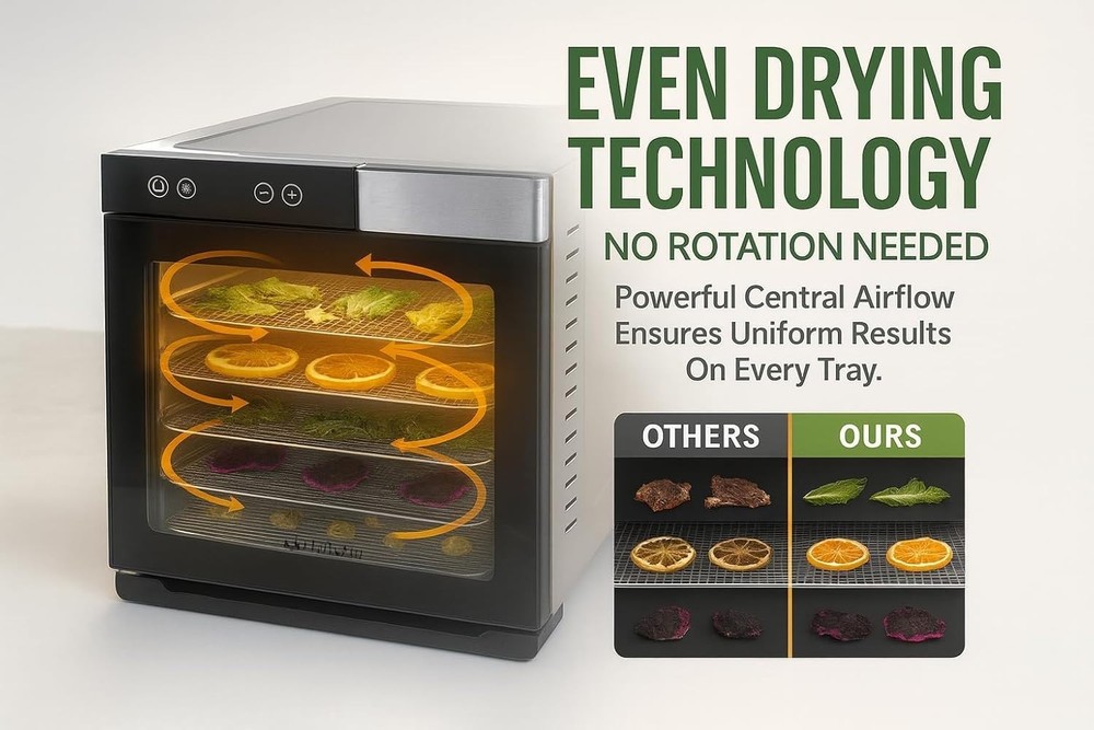 Chefnificent SQUARE Food Dehydrator with 5 Adjustable Stackable Trays