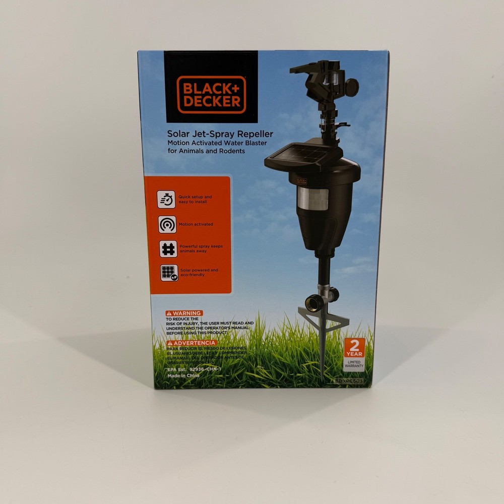Black+Decker Solar Jet-Spray Repeller Motion Activated Water Blaster BDXPC803