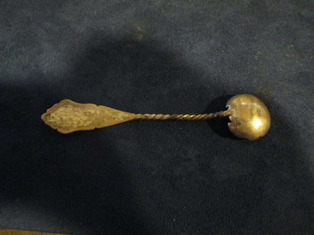 800 Silver Small Spoon, Asian/Indian Figural on Handle