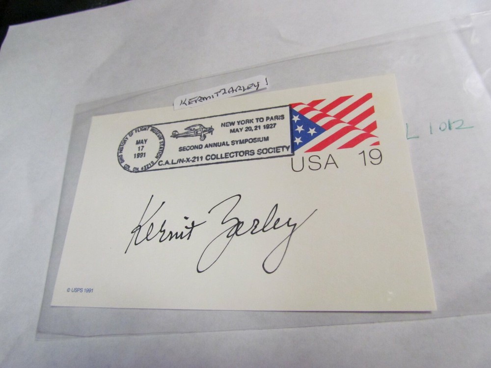 Kermit Zarley autographed Postcard