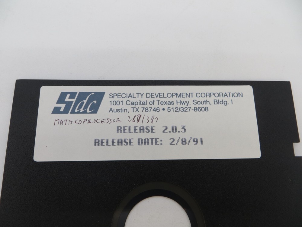 5.25" Floppy Disk & Manual for Advanced Math CoProcessor vintage computer disc