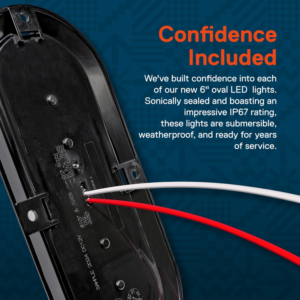 2pc Waterproof 6" Oval White LED Surface Mount Boat Trailer Tail Light Reverse