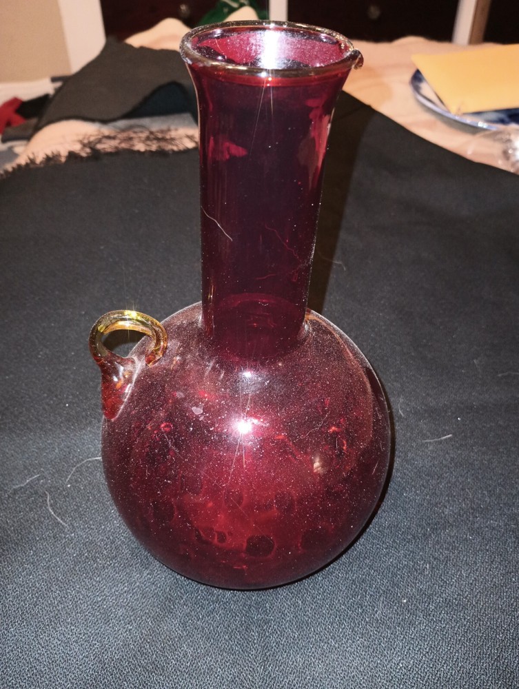 Amberina Ball Pitcher UNIQUE
