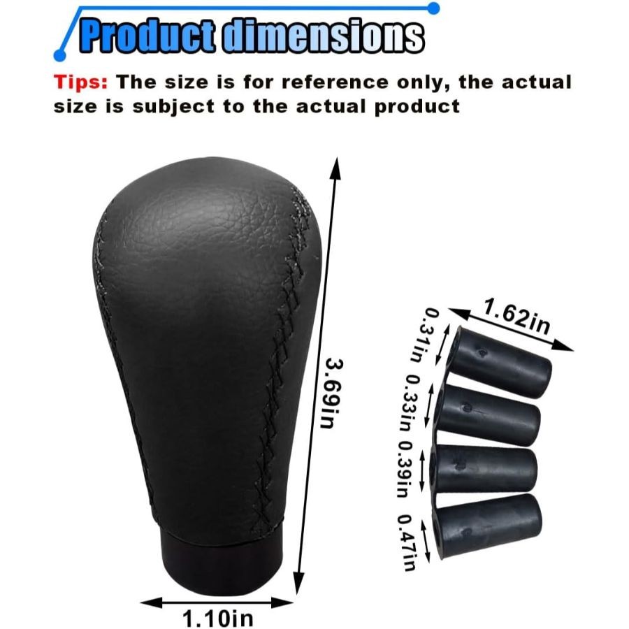 5 Speed Shifter Knobs, Manual Transmission Shift Knob, Handle Leather Black