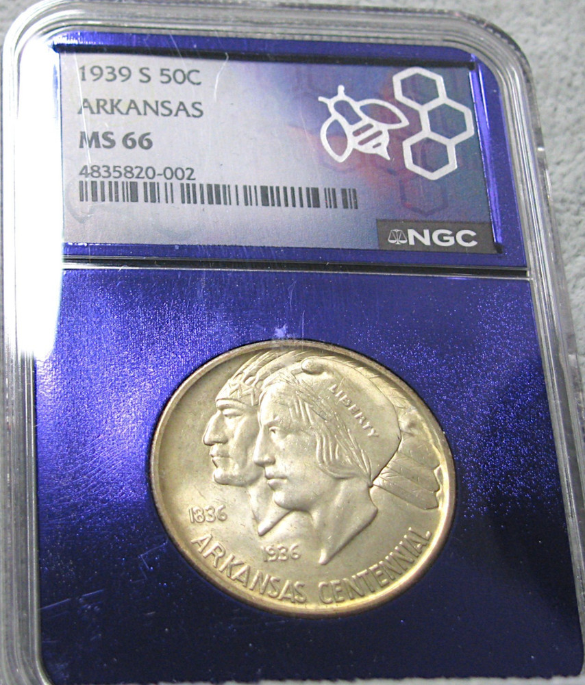 1939-S Arkansas Commemorative Half Dollar Silver NGC MS-66 --- #655C
