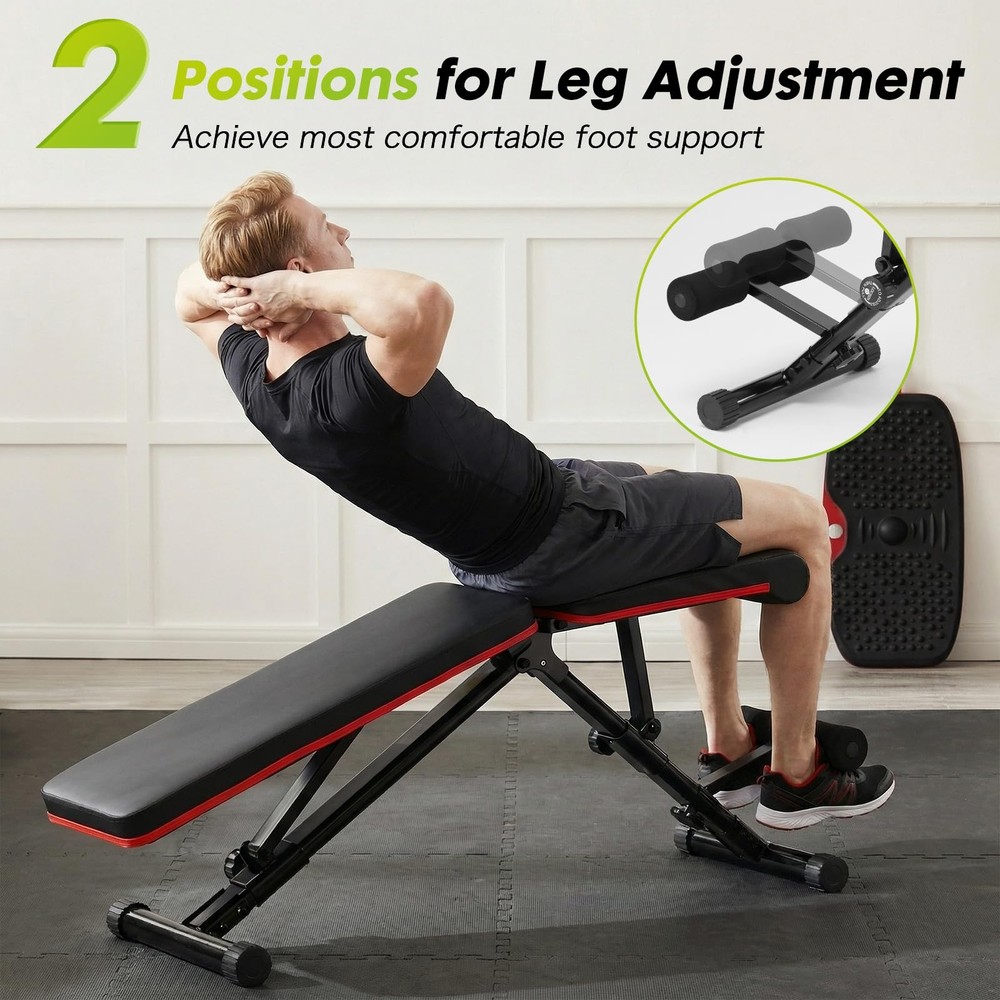 Adjustable Weight Bench for Full Body Strength Training, Foldable Workout Ben...