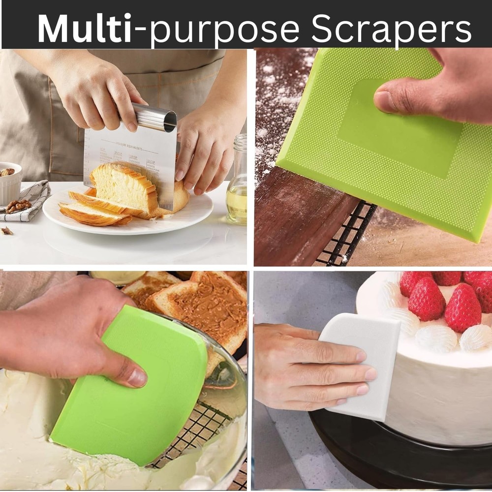 Bench Scraper Tool set Dough Cutter with Sieve Handle for Baking