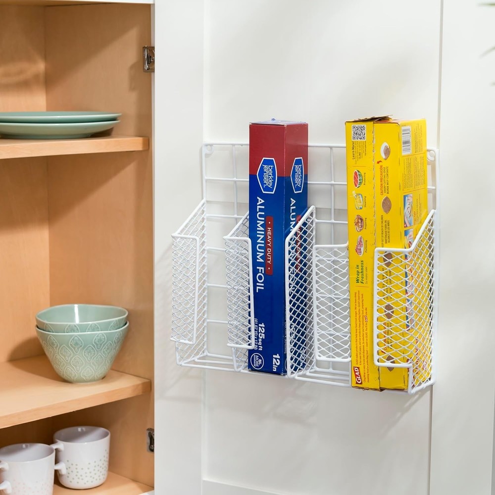 Organizer for Food Storage: Rust-Resistant, Silver Foil, Wax Paper, Plastic Wrap