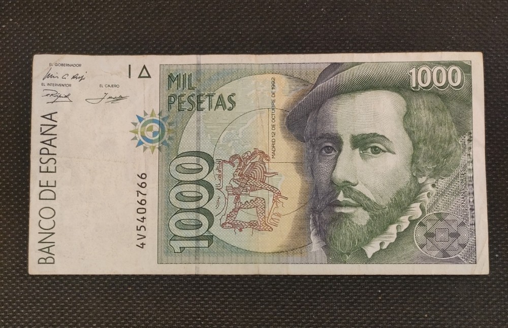 Banknote Of Spain 1000  Pesetas Dated 1992.