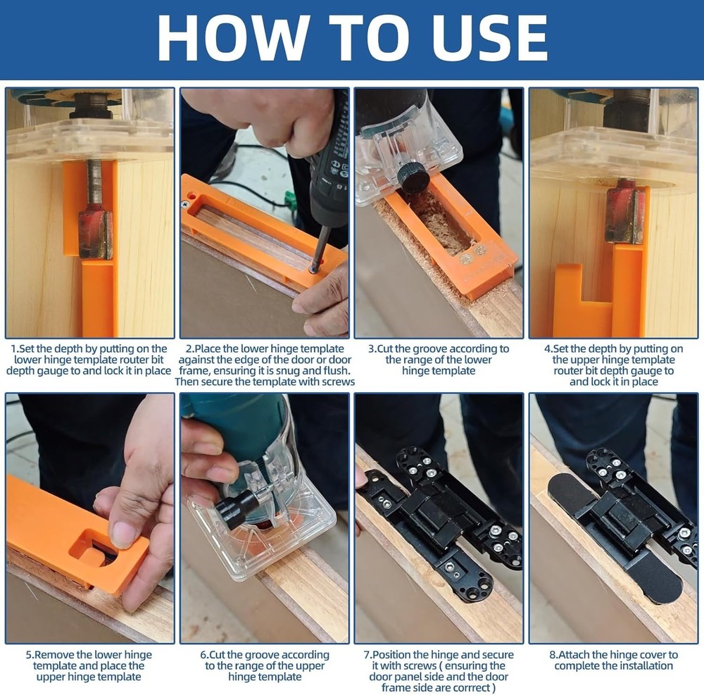 Hidden Hinge Template Invisible Hinge Router Guide Template for Installation ...