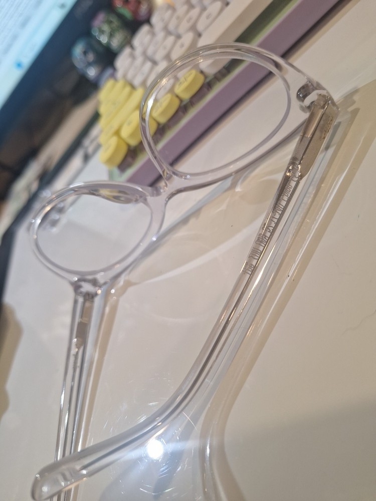 PAIR "The Zuri"Clear Rounded Medium Cat Eye 52-17-140 ONLY FRAMES