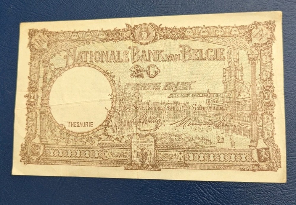 Belgium 1945 20 Francs Note