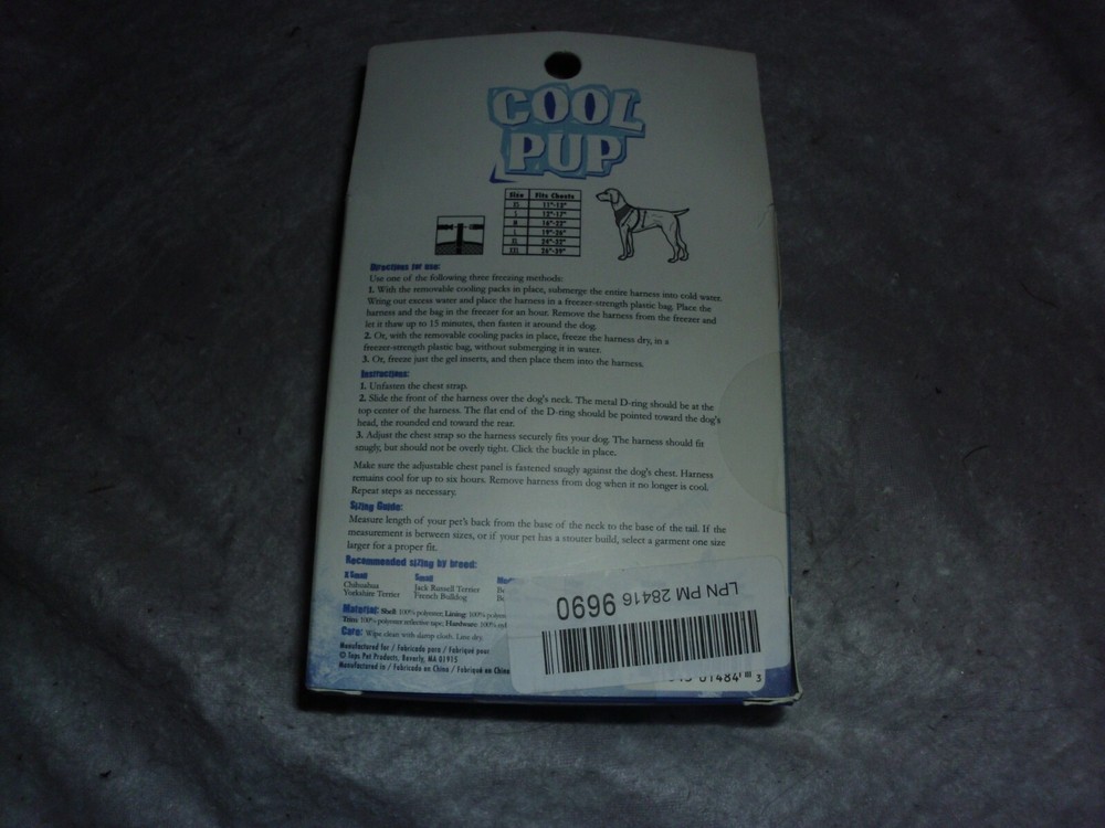 COOL PUP Reflective Harness, Blue, Medium, NEW