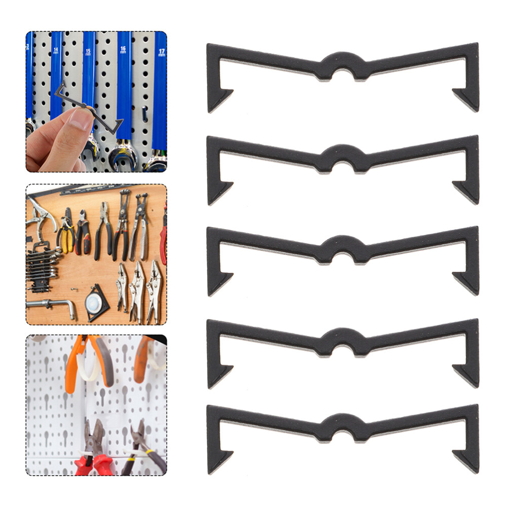 50PCS Pegboard Hook Secure Clips Portable Pegboard Locks Plastic Locks Black