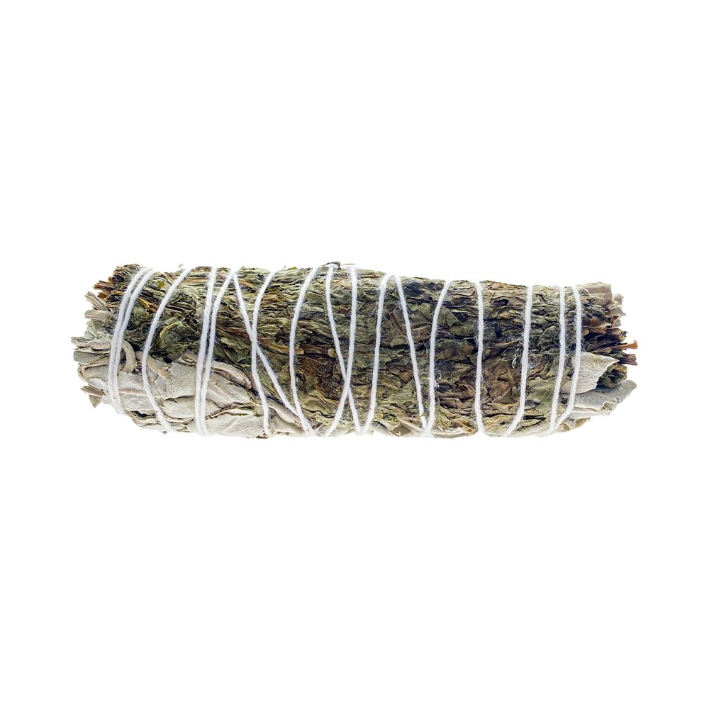 Smudge Stick - 4" Peppermint & White Sage Bundle with Instructions - Stress