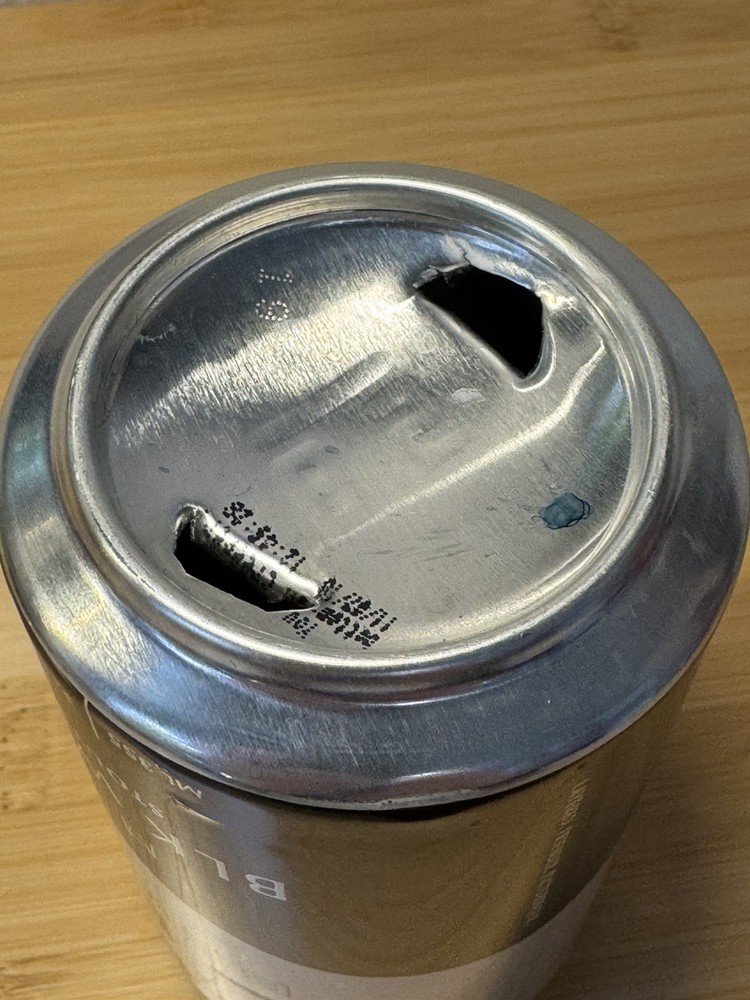 ABLE Beer BLK WLF Stout - Empty Beer Can - Bottom Opened