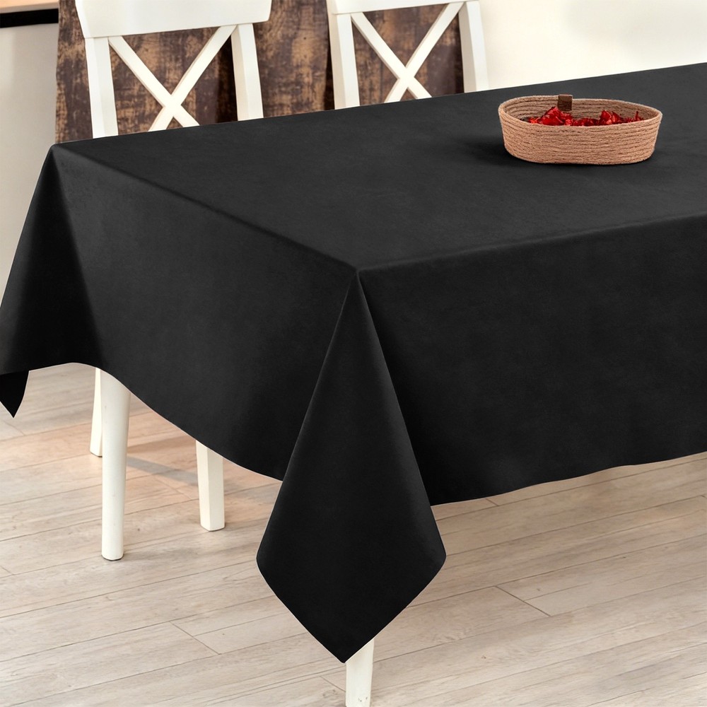 160x250cm Rectangle Tablecloth, Thickened Polyester Table Cloth Black