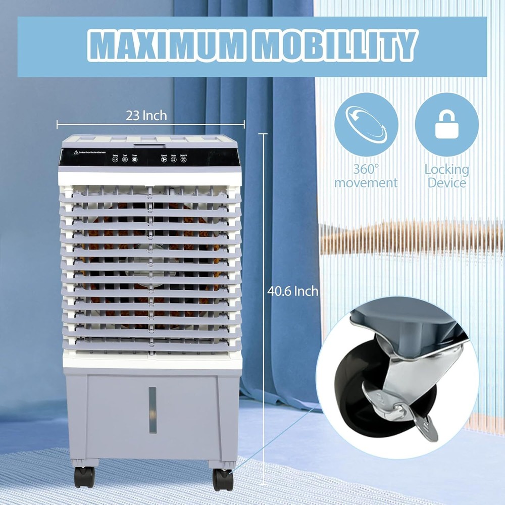 8 GallonEvaporative Air Cooler Conditioner Touch Screen & Remote Control 12-Hour