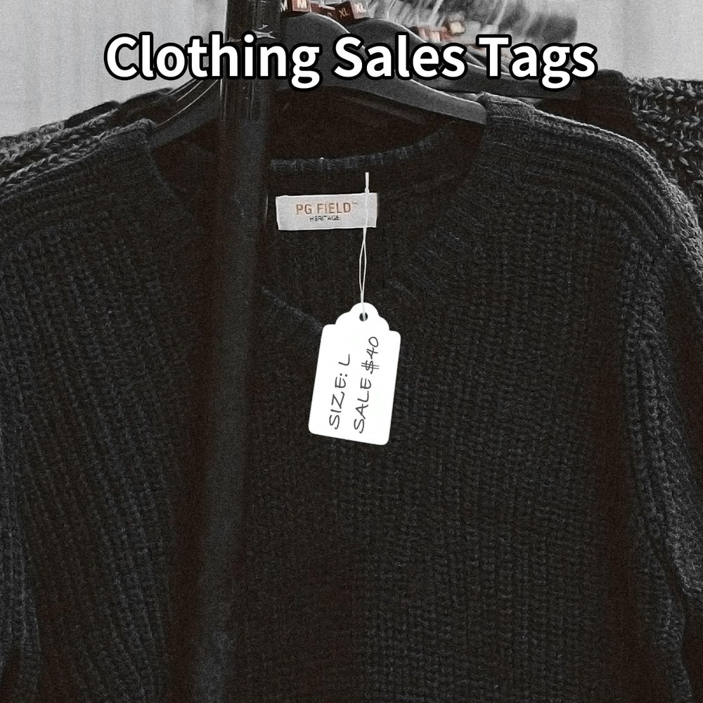 White Price Tags with String - Cuttte 1000PCS Pre-Strung Paper String Tags fo...
