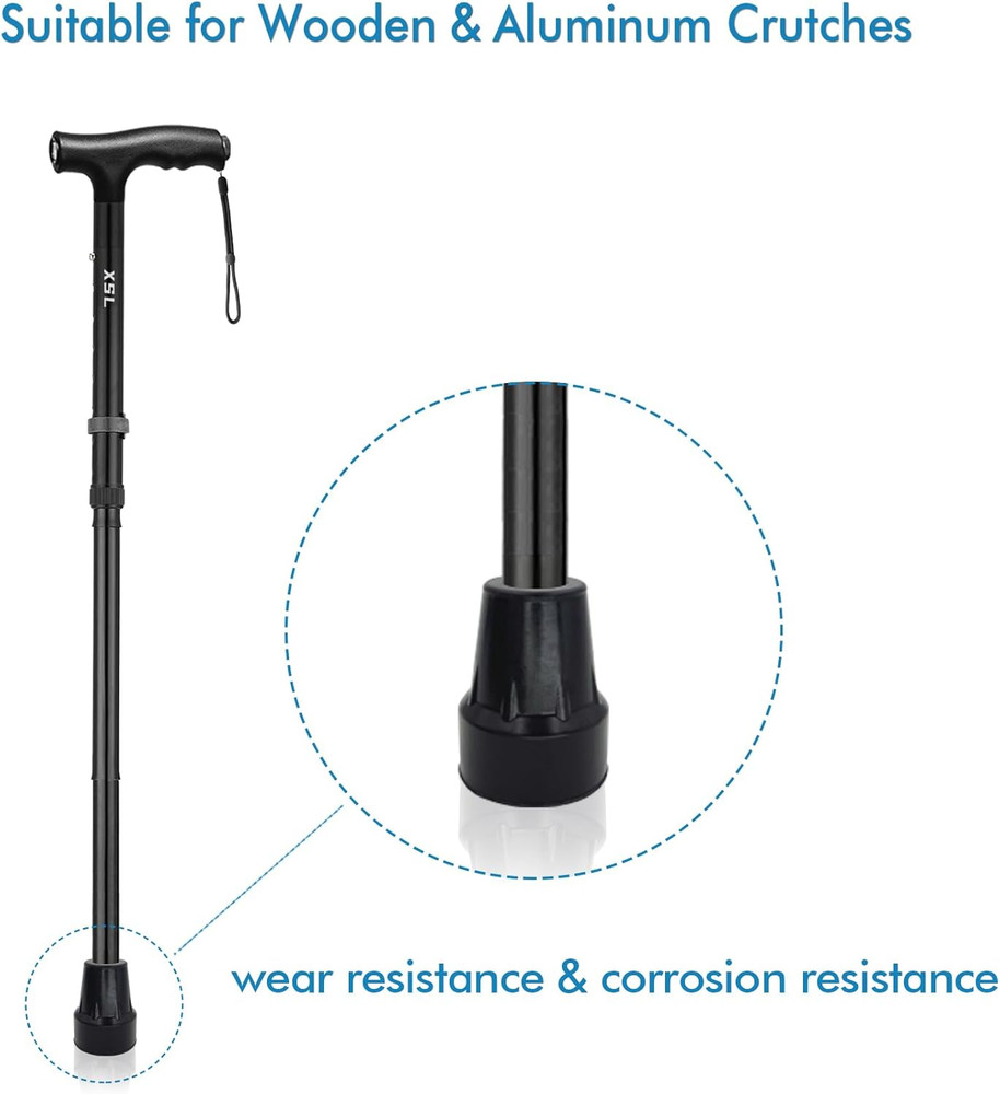 Replacement Cane Tips, 3/4 Inch, Black.