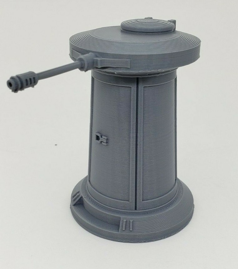 3D Printed Hoth Turret Legion Terrain Silver PLA Plastic