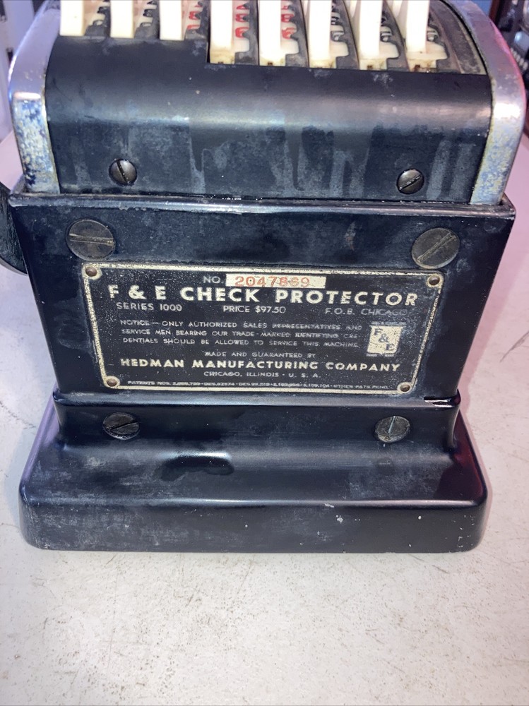 Vintage hedman co fe series 1000 check protector