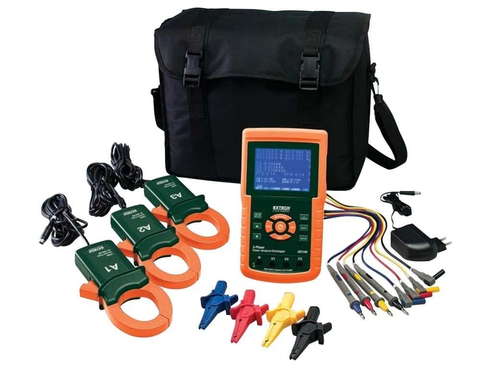 NEW OPEN BOX Extech 1200A 382100 3-Phase Power Analyzer/Datalogger