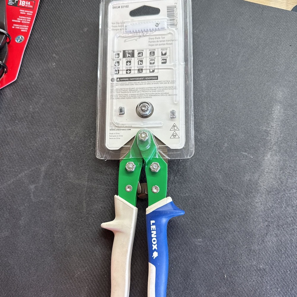 Lenox Aviation Snips, Straight Cut - Blue/White