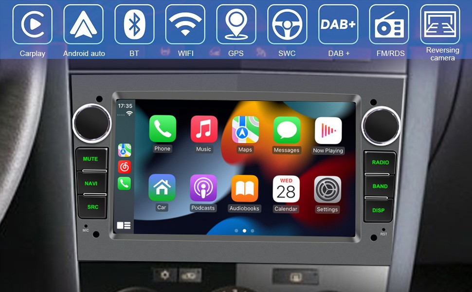 CarPlay Android Auto Android 15 4+64G 7"Screen For Opel Combo 2000,2004-2010