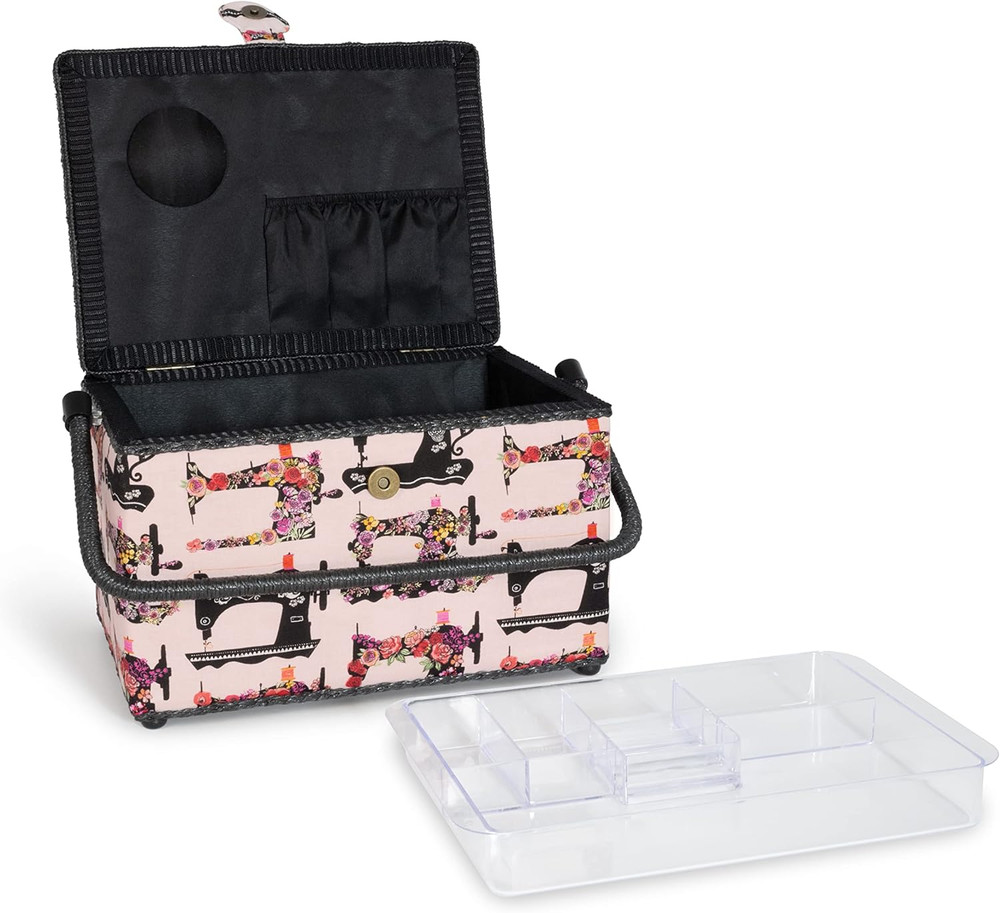 Large Sewing Basket, Pink Sewing Machines