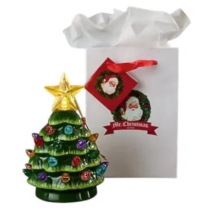 Mr. Christmas 4-Pack Mini Nostalgic Tree Ornaments Green Multi