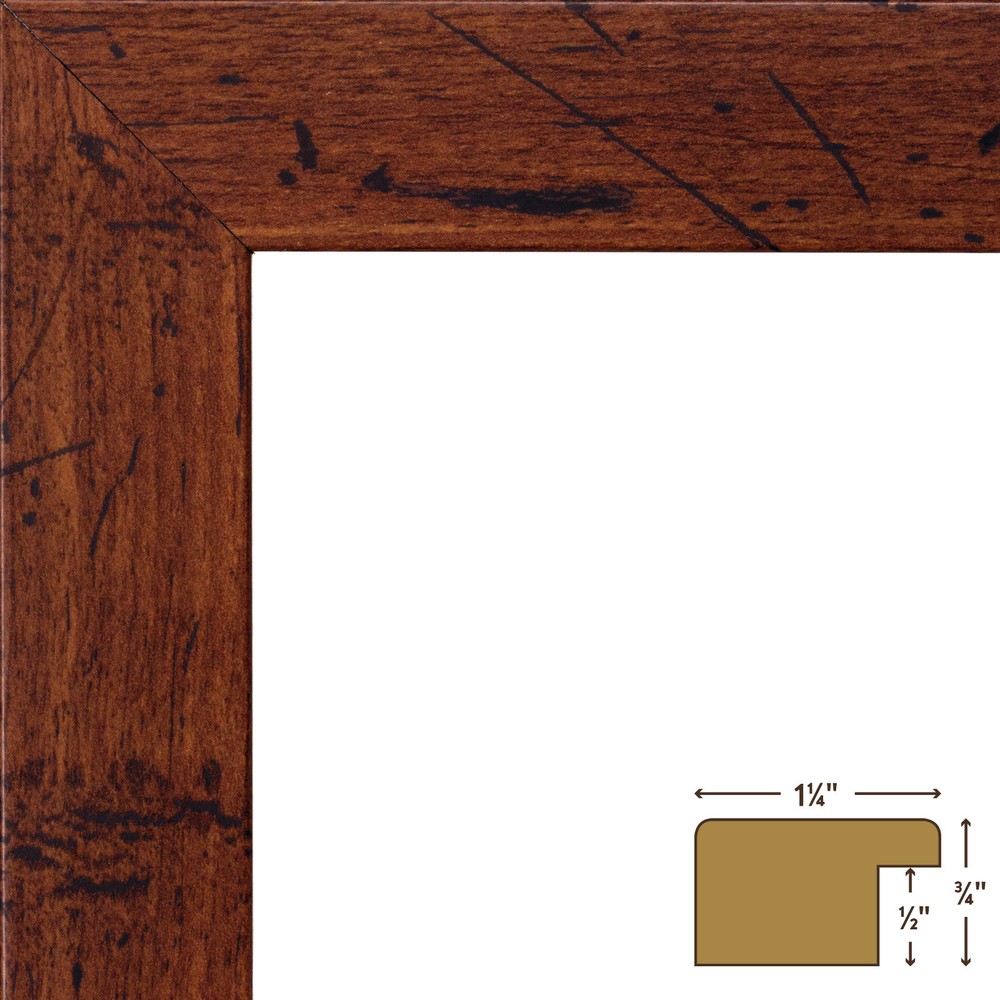Craig Frames 1.25" Flat Distressed Rustic Brown Picture Frame