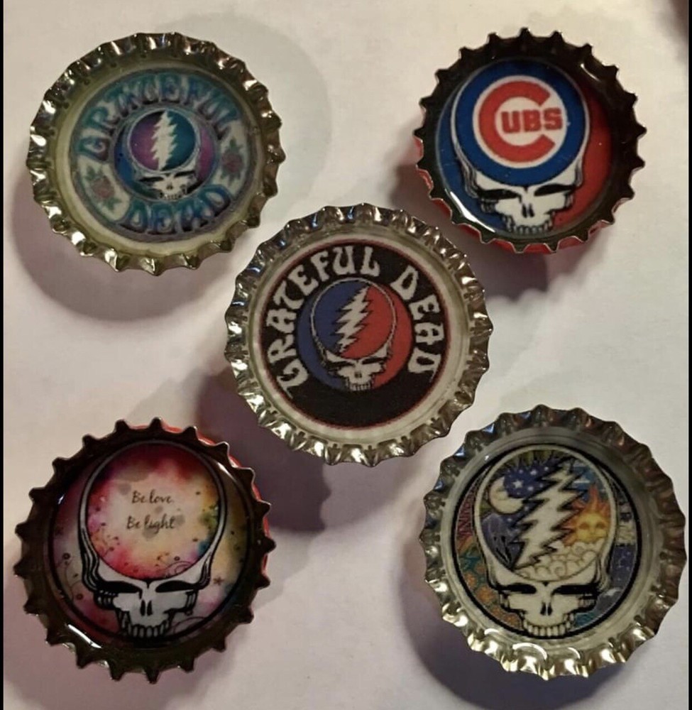 Grateful Dead Bottle Cap Magnet Set