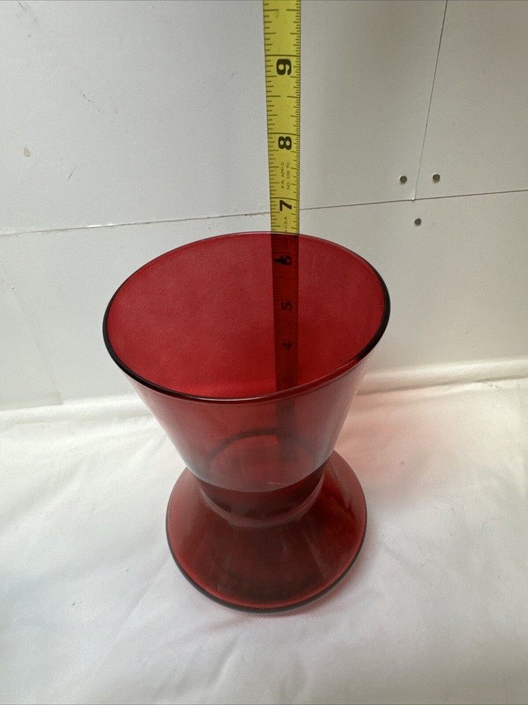 RUBY RED 6.5" GLASS VASE
