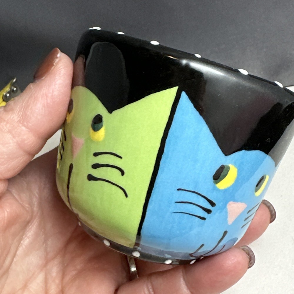 Small Cat Cup/ Pot Signed D Grant