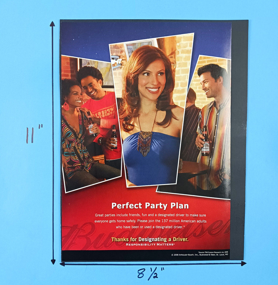 2009 Budweiser Perfect Party Plan Print Advertisement
